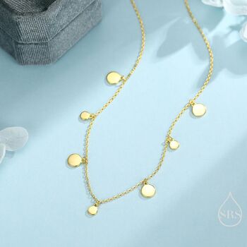 Sterling Silver Dainty Disk Choker Necklace, 6 of 12