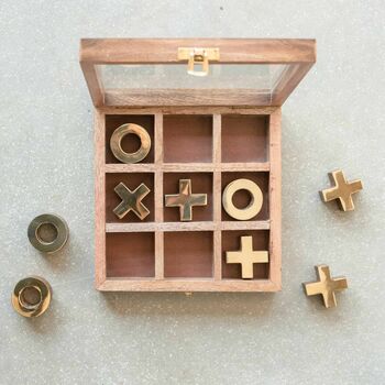 Personalised Luxury Wooden Tic Tac Toe Game, 7 of 9