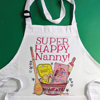 Personalised Super Happy Nanny Apron, 8 of 11