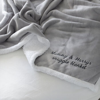 Personalised Maternity Mummy And Me Grey Blanket, 3 of 6