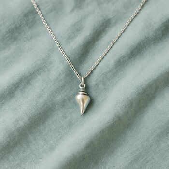 Sterling Silver Conch Shell Pendant Necklace, 4 of 9
