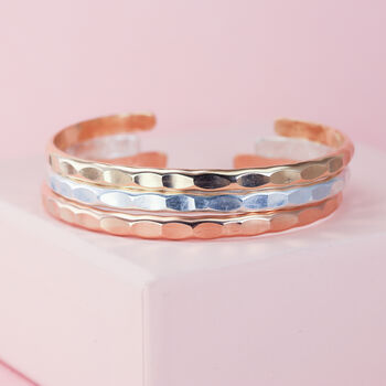 Wide Hammered Cuff In 14k Gold Fill, 6 of 10