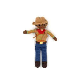 Handmade Cowboy Rattle Fair Trade Toy, 2 of 2