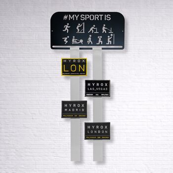 Hyrox Patch Display | Black Metal | Wall Mounted Race Finisher Patch Holder, 5 of 7