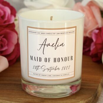 Personalised Bridesmaid Gift, Scented Candle, 3 of 9