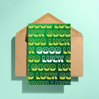 Good Luck Retro Greeting Card, 3 of 3