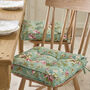Set Of Two Green Floral Seat Cushions With Ties, thumbnail 1 of 5