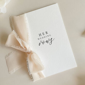 Luxury 'Her Vows' Wedding Vows Card, 2 of 11