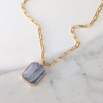 Amethyst Strata Necklace, Purple And Grey Translucent, 3 of 10