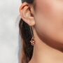 Rose Gold Plated Silver Square Wire Knot Earrings, thumbnail 1 of 6