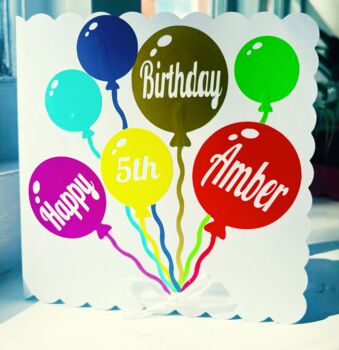 Personalised Birthday Balloons Card, 2 of 2