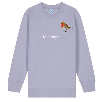 Childrens Unisex Organic Cotton Embroidered Robin Christmas Jumper, 6 of 12