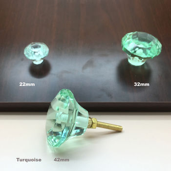 Coloured Faceted Glass Cupboard Door Knobs Drawer Pull, 2 of 12