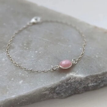 Pink Opal And Silver Chain Bracelet, 4 of 7