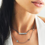 Personalised Sparkling Petite Cosmic Star Bar Necklace In Silver, thumbnail 2 of 9