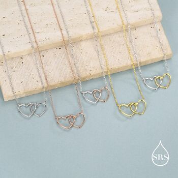 Sterling Silver Interlocking Heart Necklace, 5 of 12