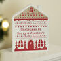 Personalised Christmas Fair Isle Wooden House Ornament, thumbnail 1 of 5