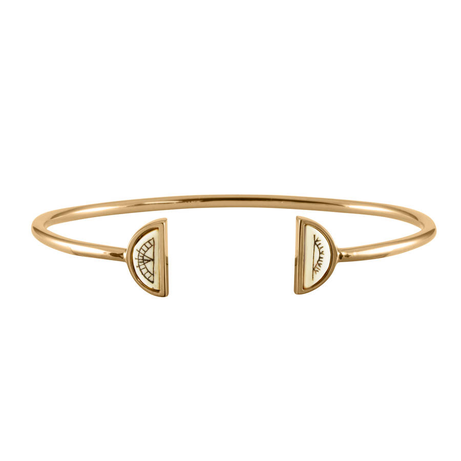 Silver And Gold Plated Sami Sun And Moon Bangle By No 13 ...
