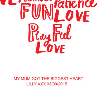 Personalised 'My Mum Has Got A Big Heart' Print, 2 of 5