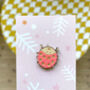 Smiley Ladybird Pin Badge, thumbnail 2 of 3