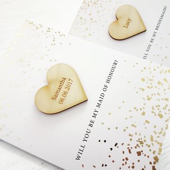Gold Foil Be My Bridesmaid Personalised Card, 2 of 5