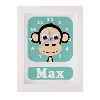 Personalised Childrens Monkey Clock, 9 of 9