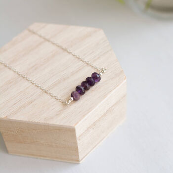 Sterling Silver Amethyst Gemstone Necklace, 4 of 6