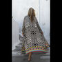 African Monochrome Kimono Duster ~ Black And White Tribal Art Print, thumbnail 3 of 5