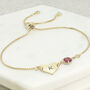 Gold Plated Initial And January Birthstone Bracelet, thumbnail 1 of 5