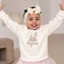 Easter Floral Bunny Ears Personalised Name Embroidered Child's Sweatshirt Jumper, thumbnail 2 of 4
