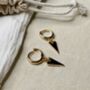 Triangle Charm Huggies, thumbnail 2 of 3