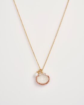 Clam Shell And Pearl Short Necklace, 6 of 8