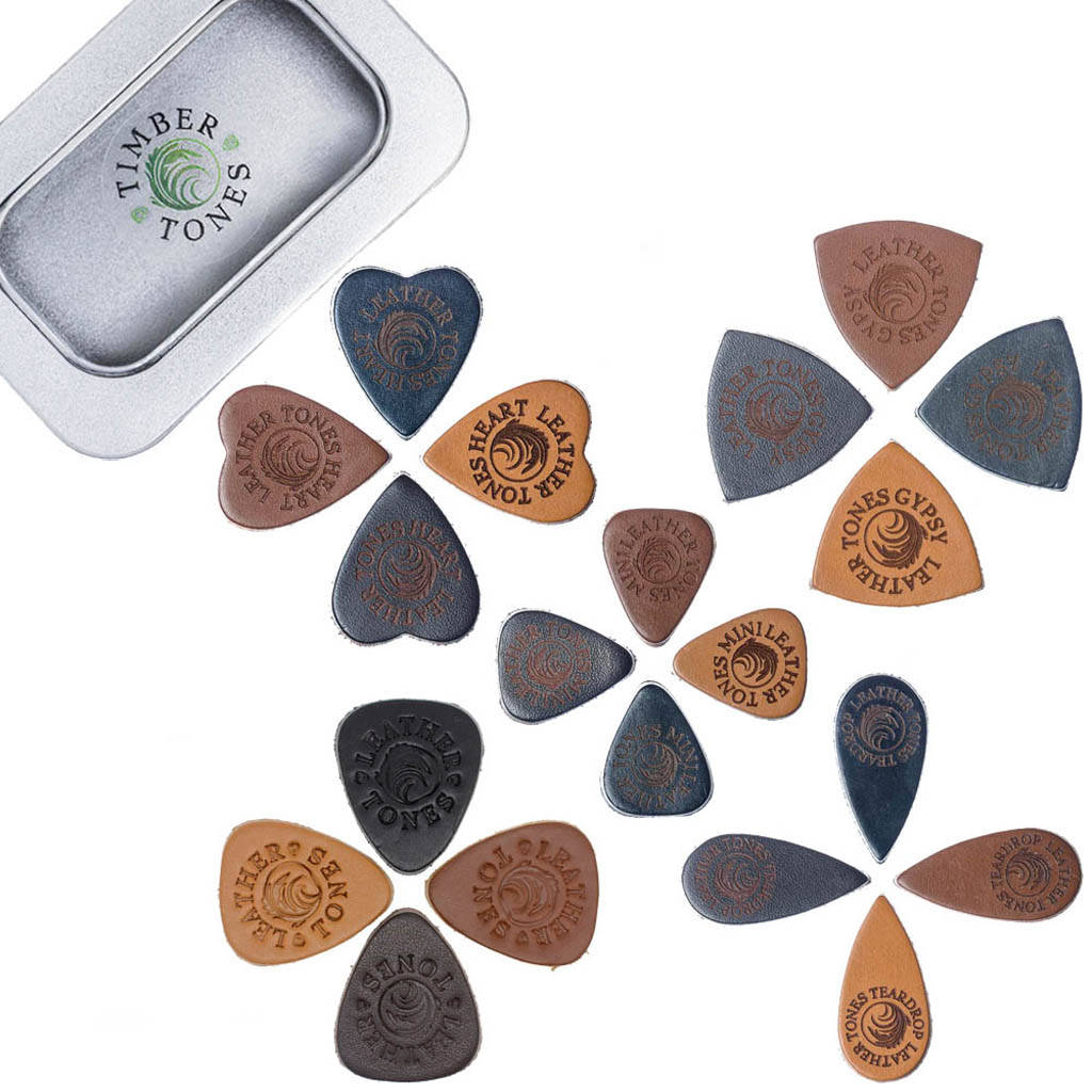 Leather Ukulele Picks Tin Of 20 By Timber Tones
