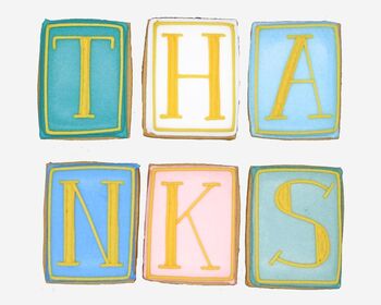 Hand Iced Thank You Letterbox Biscuits, 2 of 3