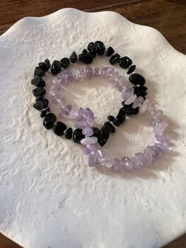 Cape Amethyst And Obsidian Crystal Healing Bracelet, 4 of 4