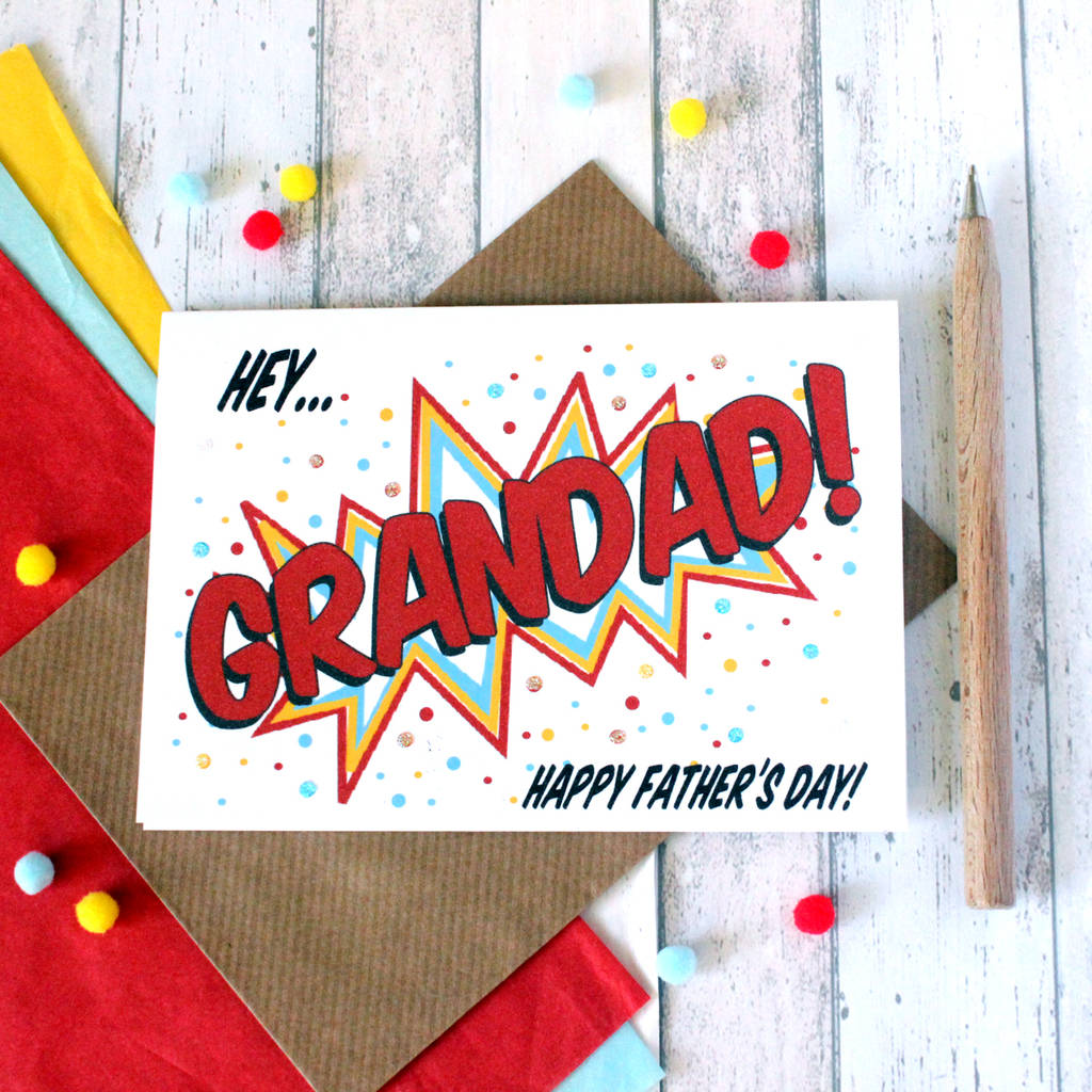 Personalised Father s Day Card For Grandad Pop Art By Little 