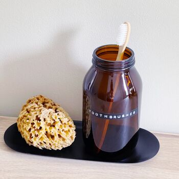 Refillable Tall Amber Glass Jar With Personalised Label, 2 of 5