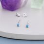 Extra Tiny 2mm Turquoise Stud Earrings, thumbnail 5 of 11