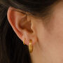Simple Minimal Classic Chunky Double Row Hoop Earrings, thumbnail 2 of 12