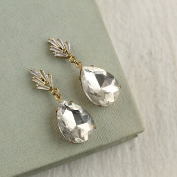 Art Deco Crystal Teardrop Earrings, 3 of 7