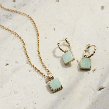 Amazonite Necklace In Gold Vermeil Plate, 2 of 7