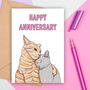 Cat Lovers Wedding Anniversary Card, thumbnail 1 of 2