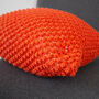 Hand Knit Textured Cushion In Rust, thumbnail 1 of 7