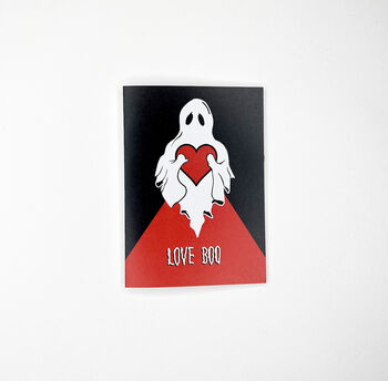 Love Boo Gothic Ghost Valentines Card, 2 of 3