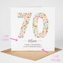 Floral Fun Personalised 70th Birthday Card, thumbnail 2 of 5