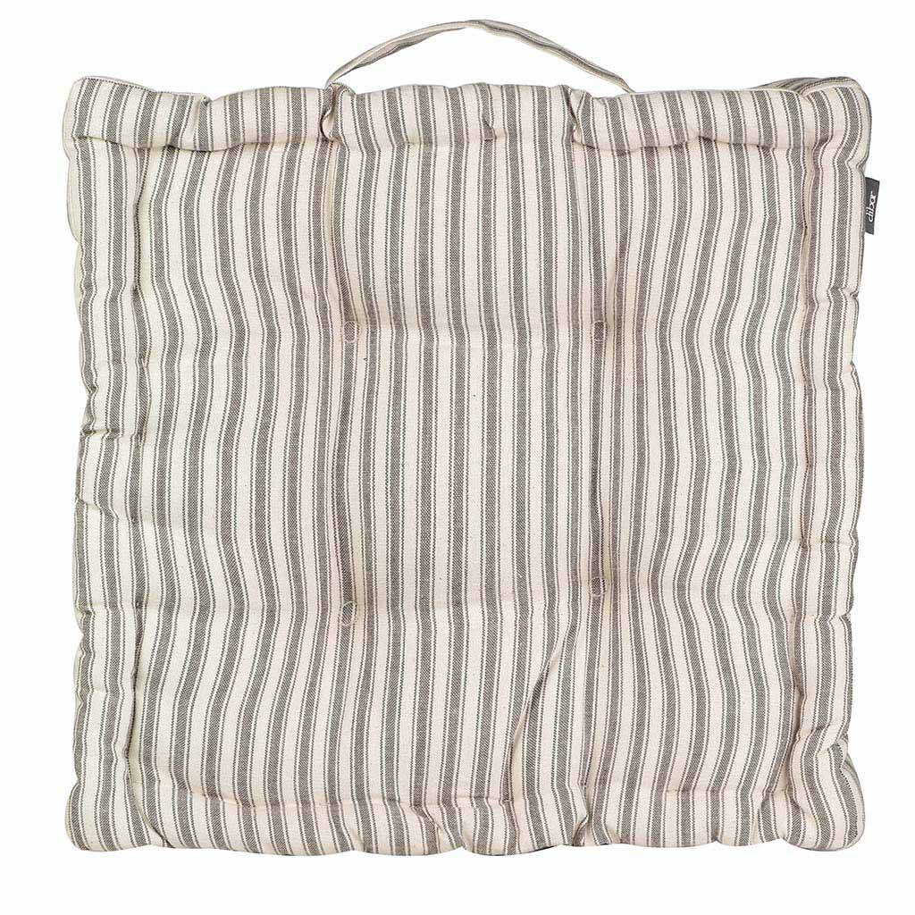 French Grey Striped Garden Chair Cushions By Dibor
