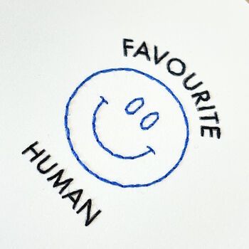 'Favourite Human' Hand Embroidered Card, 4 of 9