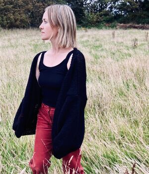 The Hazel Knitted Cardigan In Black, 3 of 4