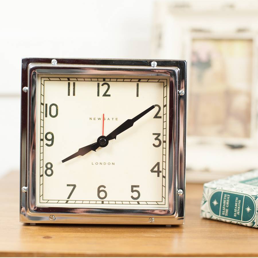 newgate quad square clock choice of wall or alarm clock by the orchard