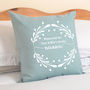 Personalised Reserved Wreath Cushion, thumbnail 3 of 4